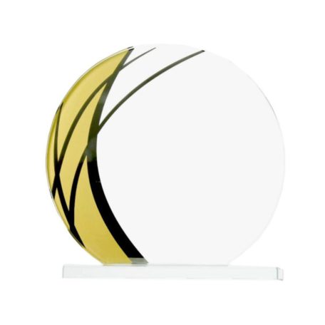 Gravírozható üvegdísz - Gillian arany díszítéssel 19cm, vtg: 10mm,  dobozzal