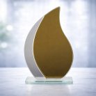 Arany színű gravírozható üvegdísz - Goldie 15,5cm, vtg: 4mm 