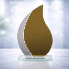   Arany színű gravírozható üvegdísz - Goldie 15,5cm, vtg: 4mm 