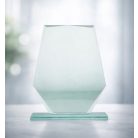 Gravírozható üvegdísz ajándék díszdobozban - JENNIFER 1 üvegdíj  14 x 17 cm