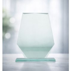   Gravírozható üvegdísz ajándék díszdobozban - JENNIFER 1 üvegdíj  14 x 17 cm