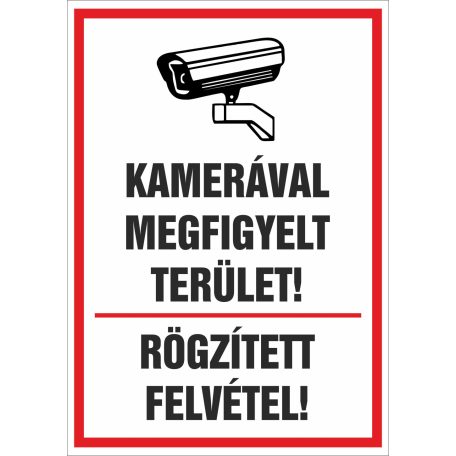 Kamerával megfigyelt terület! Rögzített felvétel!
