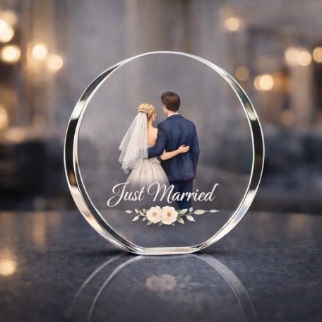 Feliratozható üvegdísz díszdobozban - KATI-2 13 cm