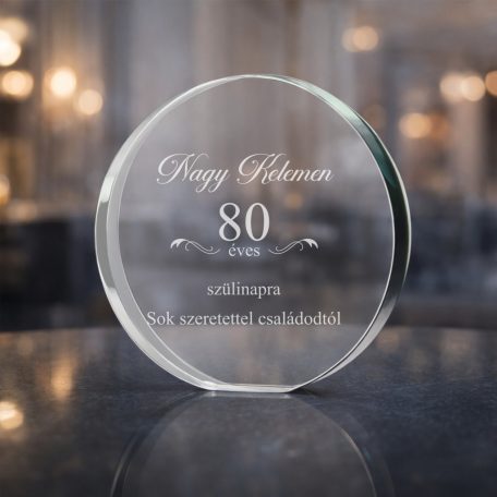 Feliratozható üvegdísz díszdobozban - KATI-3 15,5 cm