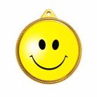 Smiley aranyérem 5 cm – fém érem smiley motívummal