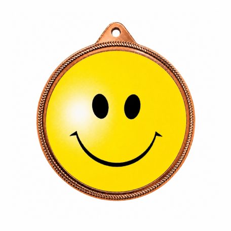 Smiley bronzérem 5 cm – fém érem smiley motívummal