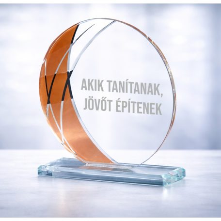 Gravírozható üvegdísz - MAJA1  17 cm bronz