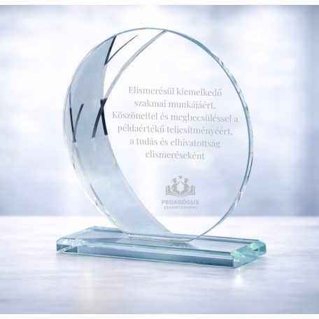 Gravírozható üvegdísz - MAJA2 19 cm  ezüst