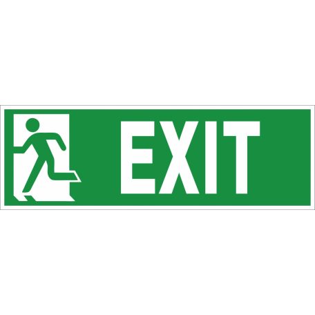 Menekülési útvonal, EXIT kijárat tábla (balra)