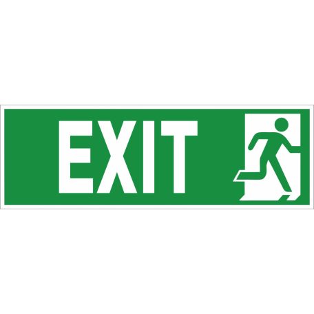 Menekülési útvonal, EXIT kijárat tábla (jobbra)