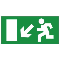 Menekülési útvonal, kijárat tábla (balra le)