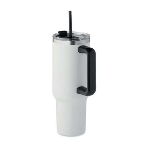 Gravírozható rozsdamentes acél termoszpohár 1200 ml – szívószállal