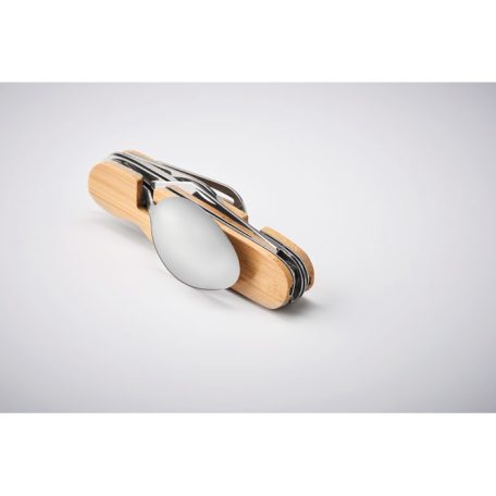 Multifunkciós összecsukható kemping gravírozható evőeszköz készlet