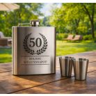 Gravírozható laposüveg szett poharakkal 175 ml