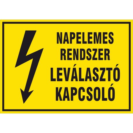 Napelemes rendszer leválasztó kapcsoló tábla