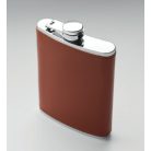 Gravírozható flaska rozsdamentes acélból, műbőr borítással. 200 ml