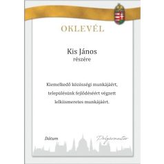 OKLEVÉL A4 CÍMERES