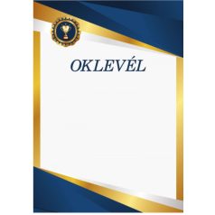 OKLEVÉL A4 KÉK-ARANY
