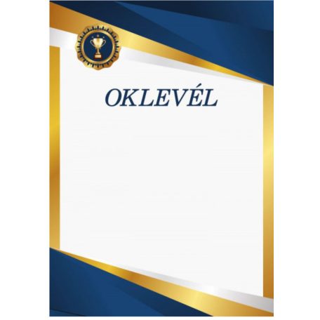 OKLEVÉL A4 KÉK-ARANY