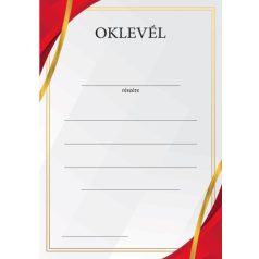 Oklevél A4 Piros-arany 