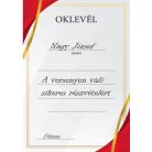 Oklevél A4 Piros-arany 