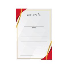 Oklevél A5  Piros-arany 