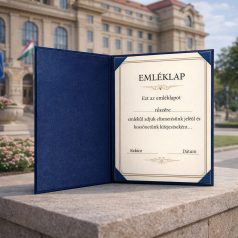   Egyedi készítésű kék oklevéltartó A/5 méretben, velúr borítással