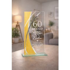 Gravírozható üvegdíj - OLGA3 22cm