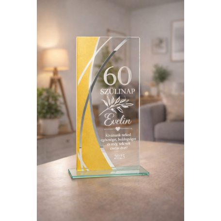 Gravírozható üvegdíj - OLGA3 22cm