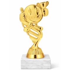Ararny vidám smiley-s figura márványon - különdíj