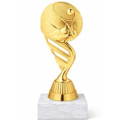 Teniszverseny díj - arany teniszütő figura márványon