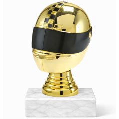 Bukósisak figura Arany-fekete márványon- átmérő: 8 cm