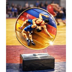 Birkózó díj plexiből 17,5 cm