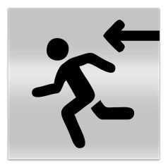 Kijárat balra tábla