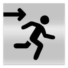 Kijárat jobbra tábla