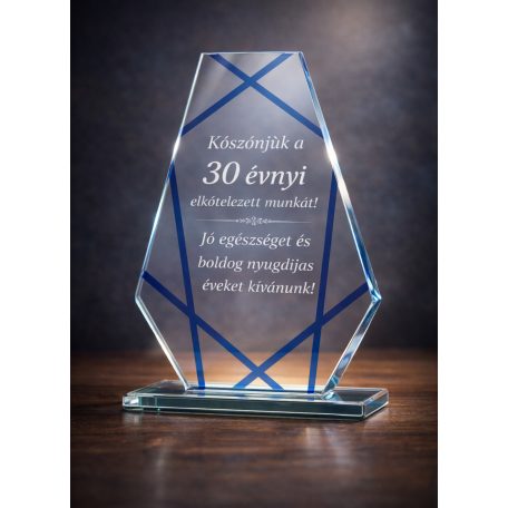 Gravírozható üvegdísz - Sarah2 19 cm