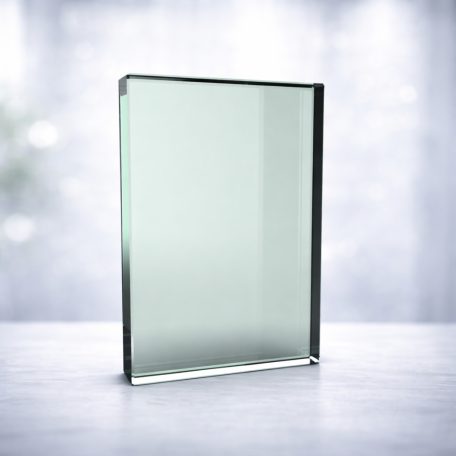 Gravírozható üvegdíj Selda3  12x16 cm    19mm vastag , fekete díszdobozzal