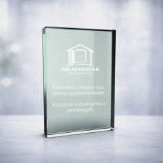   Gravírozható üvegdíj Selda3  12x16 cm    19mm vastag , fekete díszdobozzal