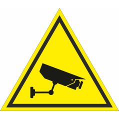 Kamerával megfigyelt terület sárga tábla