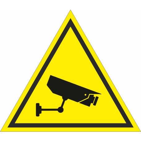 Kamerával megfigyelt terület sárga tábla