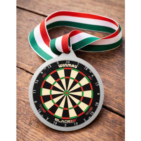 Darts érem szalaggal - ezüst 50 mm
