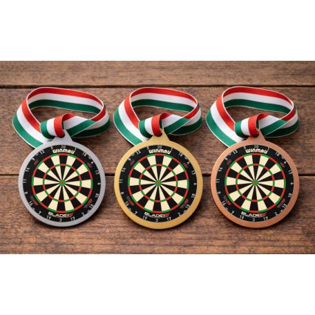 Darts érem szalaggal - ezüst 50 mm