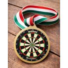 Darts érem szalaggal - arany 70 mm