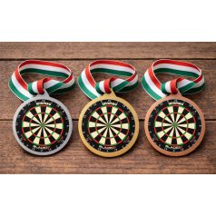 Darts érem szalaggal - bronz 70 mm