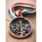 Sakk érem szalaggal - bronz 70 mm