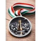 Sakk érem szalaggal - ezüst 70 mm