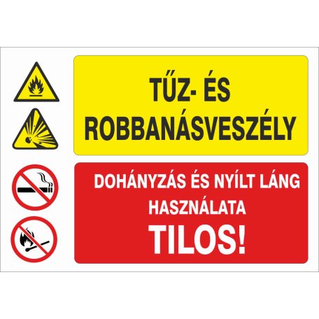 Tűz- és robbanásveszély! Dohányzás és nyílt láng használata tilos!