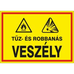 Tűz  és robbanás veszély tábla