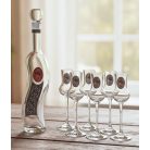 Gravírozható pálinkás pohár készlet 6 db pohárral 1 db pálinkás üveggel