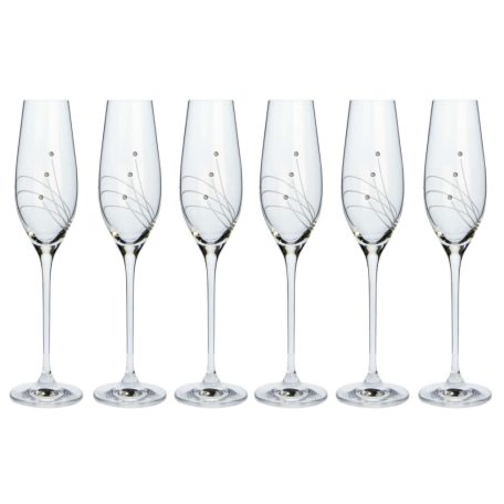 Gravírozható pezsgős készlet 6 db pezsgős pohárral, 210 ml , díszdobozzal